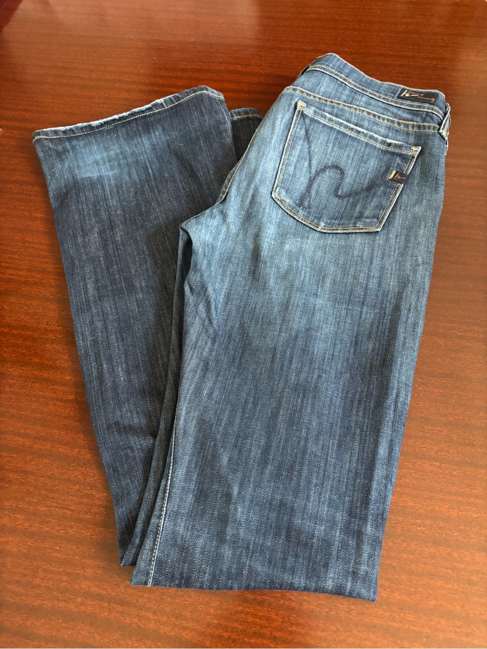 Citizens Of Humanity Dark Blue Flare Jeans Size 27 Ingrid #002 Low Waist - Picture 4 of 9